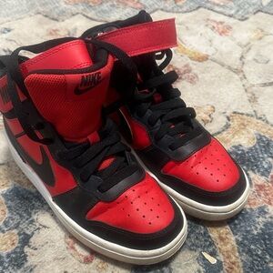 Nike Red and Black High-Top Sneakers